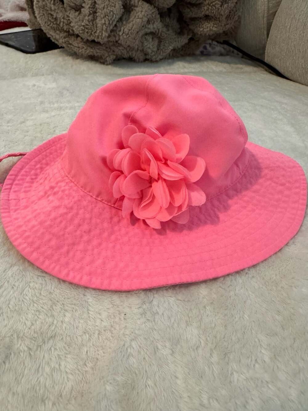 Carter's Baby Girls Pink Flower Sun Hat Bucket Hat (0-9 Months)